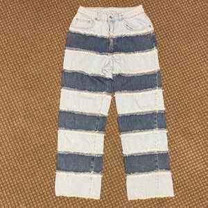 Two-Tone Straight Leg Women Jeans